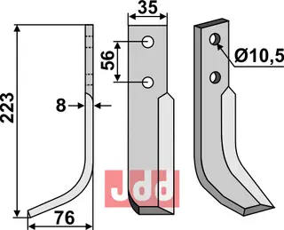 Blad 223x35mm til Nibbi Bruno Lengde 223mm, bredde 35mm