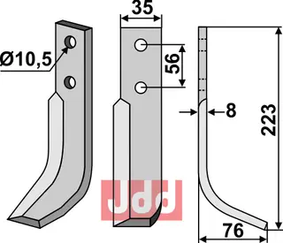 Blad 223x35mm til Nibbi Bruno Lengde: 223mm, Bredde: 35mm