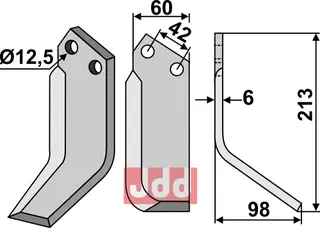Blad til Nibbi Bruno 213x60mm, hull 12.5mm