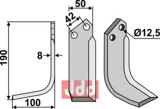 Blad 190x50mm til Nibbi Bruno Lengde: 190mm, Bredde: 50mm