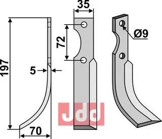 Blad 197x35mm til Nibbi Decimo Lengde 197mm, bredde 35mm