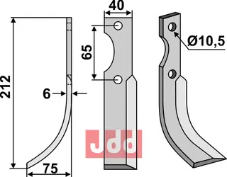 Blad 212x40mm til Nibbi Decimo Lengde: 212mm, bredde: 40mm