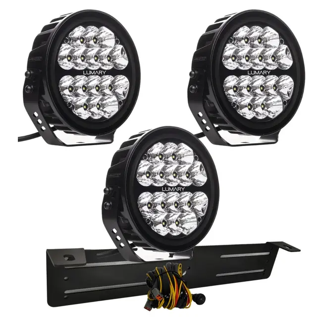 Sett 3stk Lumary Nova 7" Ekstralys Komplett med skiltbrakett og kabelsett 