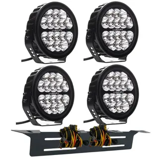 Sett 4stk Lumary Nova 7&quot; Ekstralys Komplett med skiltbrakett og kabelsett