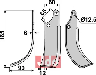 Blad 185x60mm til Ortolan 185mm lengde, 60mm bredde