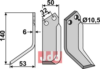 Blad til Pasquali 140x50mm, hulldiameter 10,5mm