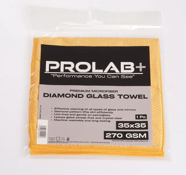 Prolab+ Diamond glass towel 270 GSM, 40x40 