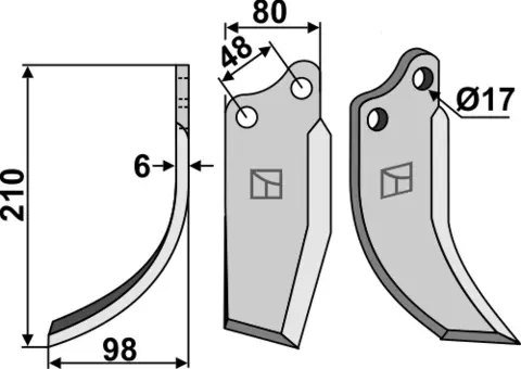 Fres kniv 210x80 mm venstre