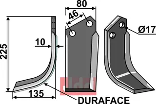 Fres kniv DURAFACE venstre Reekie