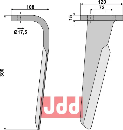 Rotorharvetand høyre - JDD Utstyr