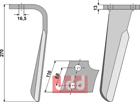Tind til Kuhn 270 mm - HR 101/101 - HRB 101/102