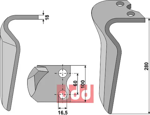 Tind til Krone 280 mm - Tykkelse 18 mm