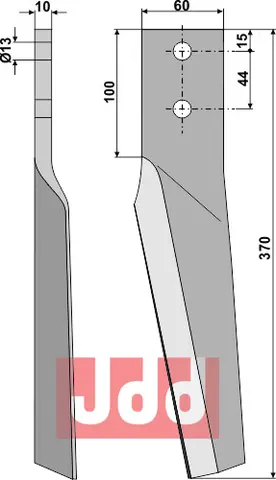 Tind til rotorharv Maschio/Gaspardo 370 mm - 13 hull - 10 mm tykk