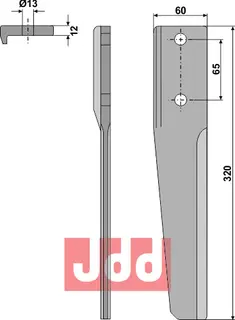 Tine for Breviglieri rotary harv 320mm, hullavstand 65mm