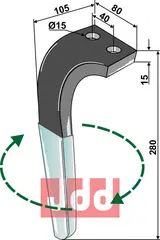 Rotorharvetand (DURQFACE) høyre Rabe