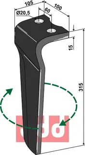 Rotorharvetand h&#248;yre Howard/Kongskilde