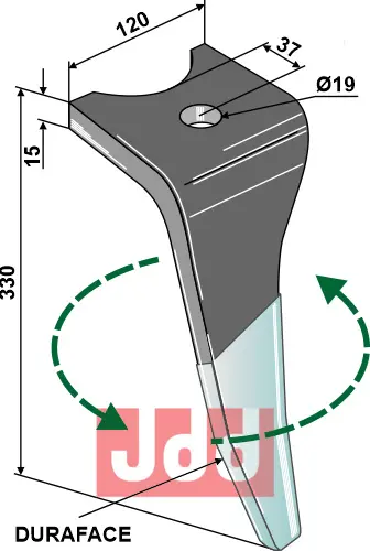 Rotorharvetand (DURAFACE) - venstre - JDD Utstyr