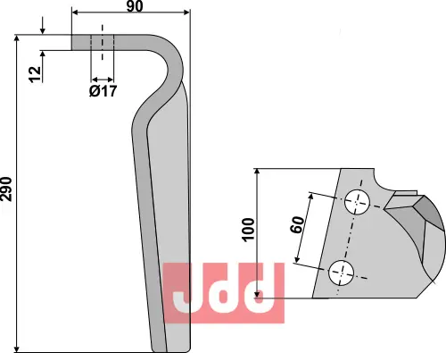 Rotorharvetand venstre - JDD Utstyr