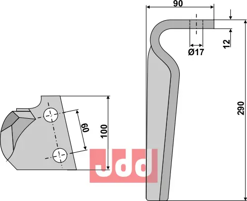 Rotorharvetand høyre - JDD Utstyr