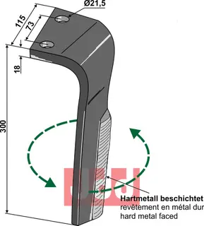 Rotorharvetand venstre Lemken