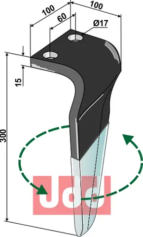 Tine for Maschio / Gaspardo Lengde 300 mm, Duraface