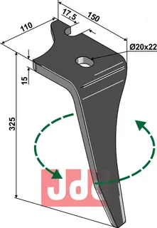 Rotorharvetand venstre Vogel u. Noot