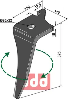 Rotorharvetand h&#248;yre Vogel u. Noot