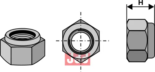Låsemutter - M24x2 - 8.8 - JDD Utstyr