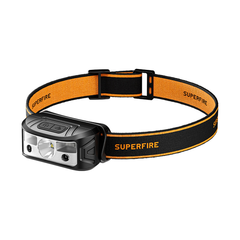 SupFire LED hodelykt med USB lader 120 lumen 45 gram