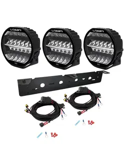 3 stk Lazer® Sentinel ELITE BLACK 9" komplett med skiltbrakett og kabelsett