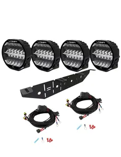 4 stk Lazer® Sentinel ELITE BLACK 9" komplett med skiltbrakett og kabelsett
