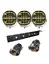 3 stk OZZ XR2 P7” LED-fjernlys hvitt hus Komplett sett