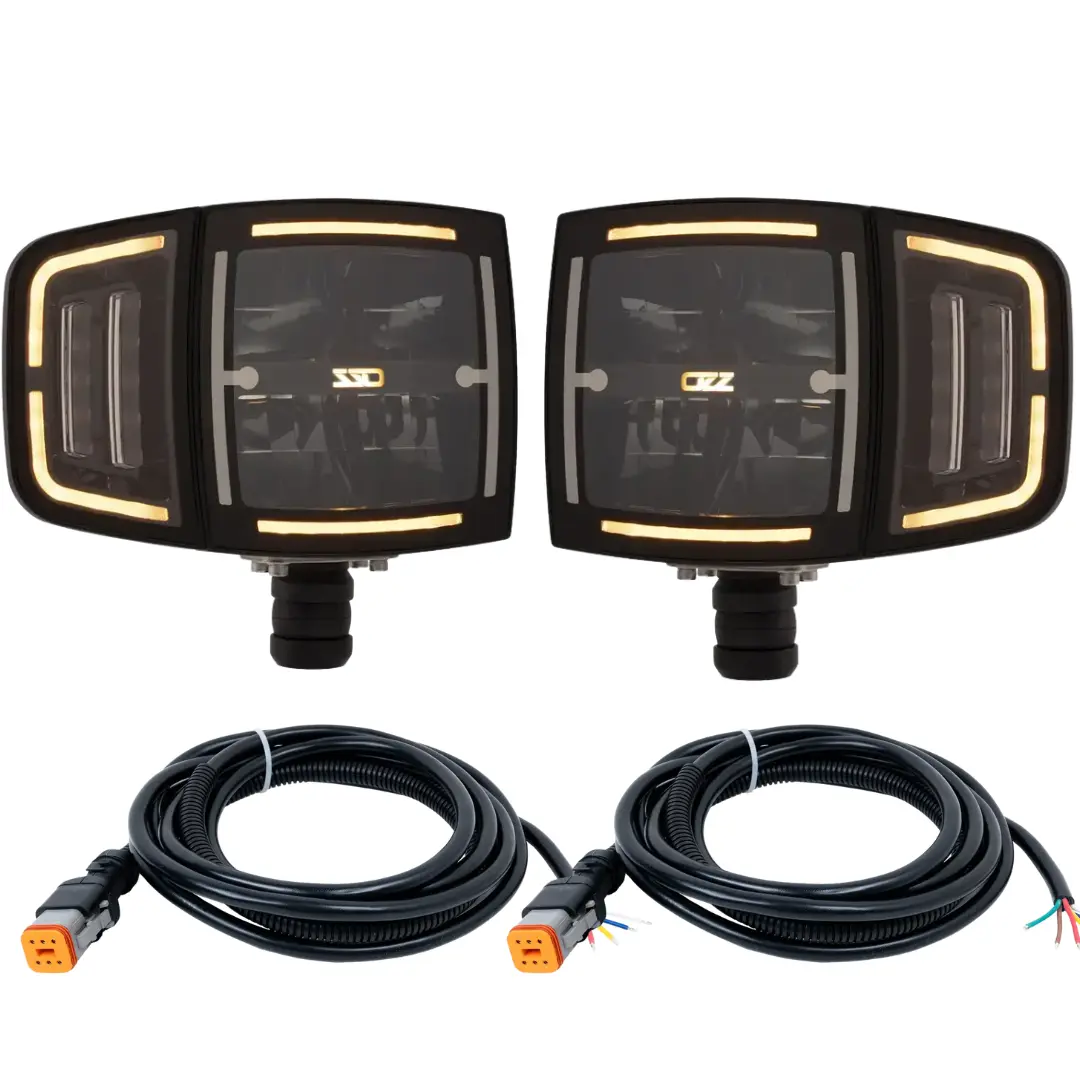 Sett med 2 stk.OZZ1 Brøytelys og kabler nær/fjernlys, blinklys og posisjonslys