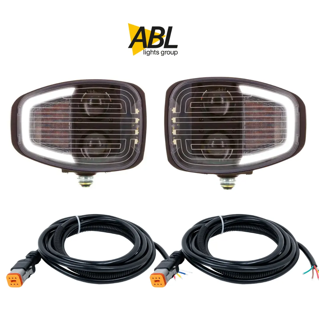 Sett med 2stk ABLBrøytelys og kabler Avising, posisjonslys og blinklys