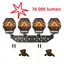 Sett med 4stk Illuminator 200 ekstralys Med brakett og kabelsett | 76 000 lumen