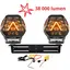 2stk 9&quot; Illuminator 200 ekstralys i sett Med brakett og kabelsett | 38 000 lumen