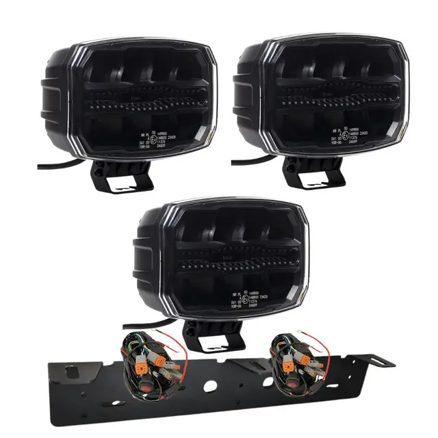 Sett 3 stk Luxu Vibe 9" 105 Ekstralys Med brakett og kabelsett 