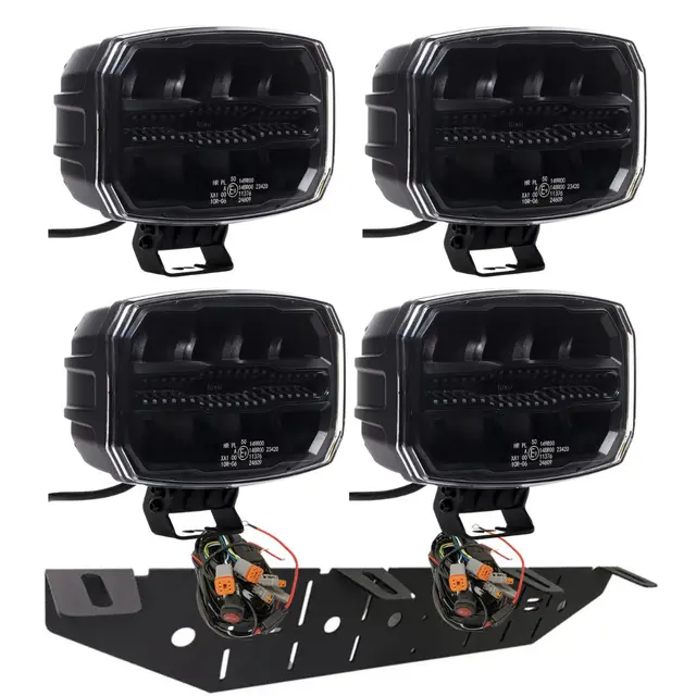 Sett 4 stk Luxu Vibe 9" 105 Ekstralys Med brakett og kabelsett 