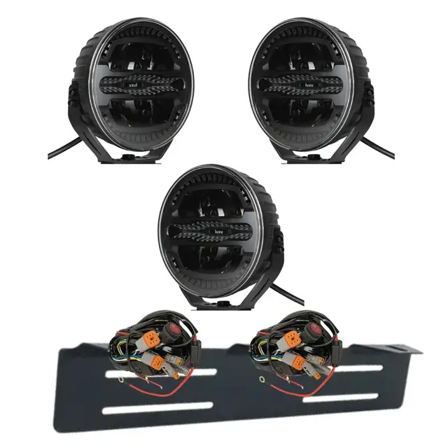 3 stk 7" Luxu Vibe 110 Ekstralys sett Komplett med skiltbrakett og kabelsett 