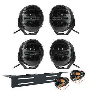 4stk 7&quot; Luxu Vibe 120 Ekstralys sett Varsellys, med skiltbrakett og kabelsett