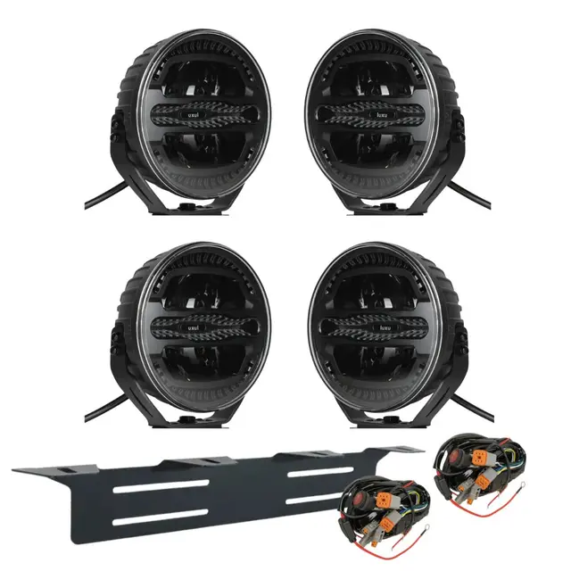 4stk 7" Luxu Vibe 110 Ekstralys sett Varsellys, med skiltbrakett og kabelsett 