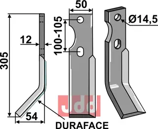 Fres kniv DURAFACE, venstre Simon/Jones