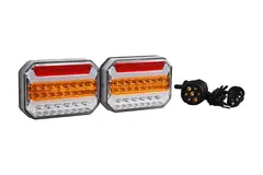 Lumary trådløst 7 polet baklyktsett Med magneter og USB lading i koffert