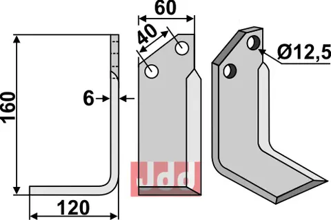 Kniv til Tortella 160 x 60 mm - Tykkelse 6 mm