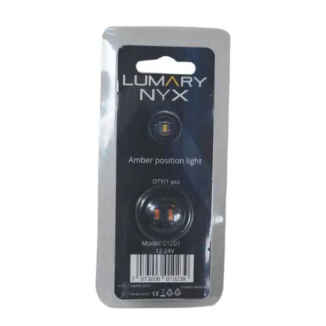 Lumary Nyx posisjonlys oransje Godkjent som sidemarkeringslys 