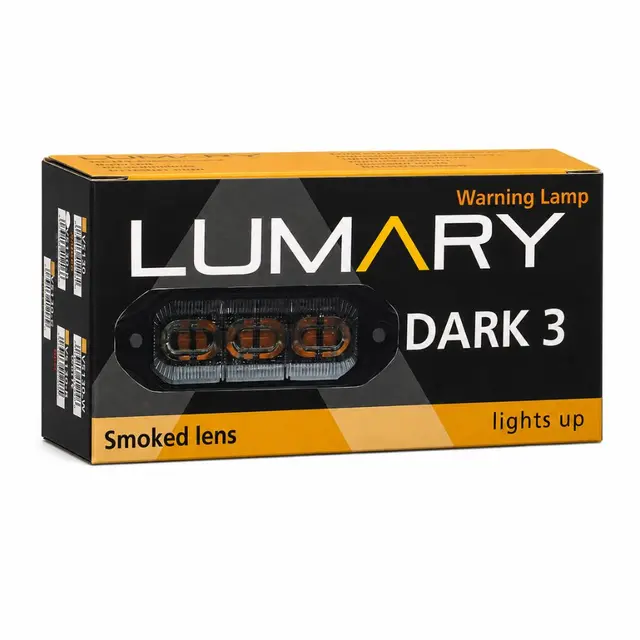 LUMARY Dark 3 LED varsellys Orange LED Sotet med oransje lysfarge 