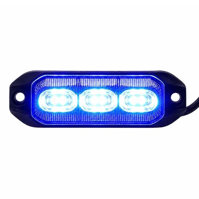 LUMARY Dark 3 LED blå varsellys LED Sotet med blå lysfarge 