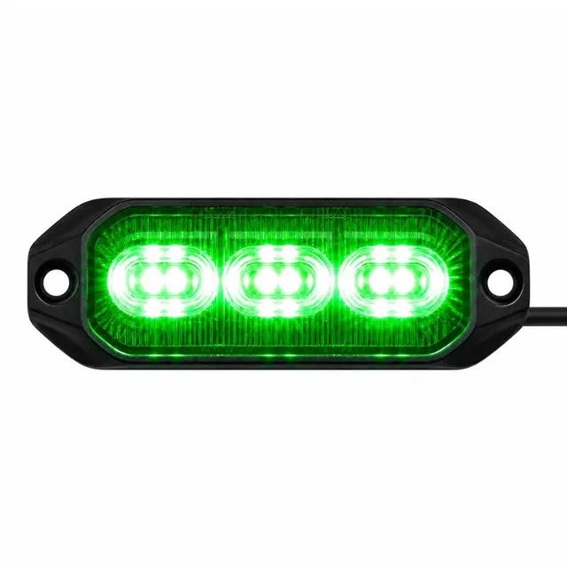 LUMARY Dark 3LED varsellys med grønt lys LED Sotet med grønn lysfarge 
