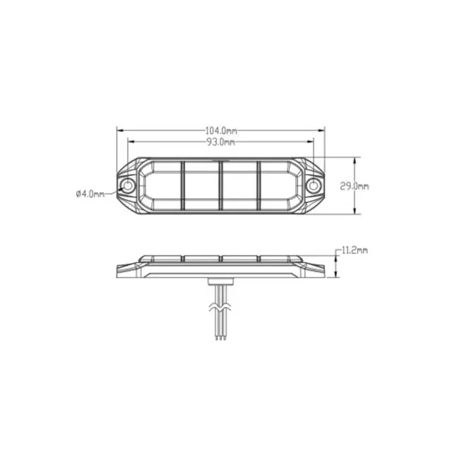 LUMARY Dark 4 LED varsellys Orange LED Sotet med oransje lysfarge 