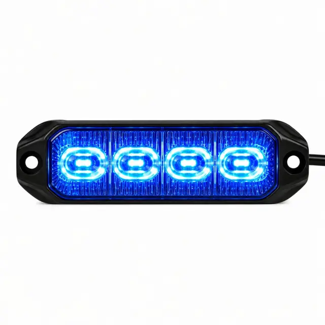 LUMARY Dark 4 LED blått varsellys LED Sotet med blå lysfarge 